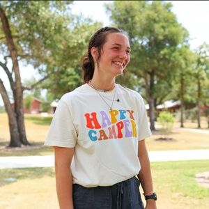 Comfort Colors  Happy Camper Cream T-Shirt 100% cotton
